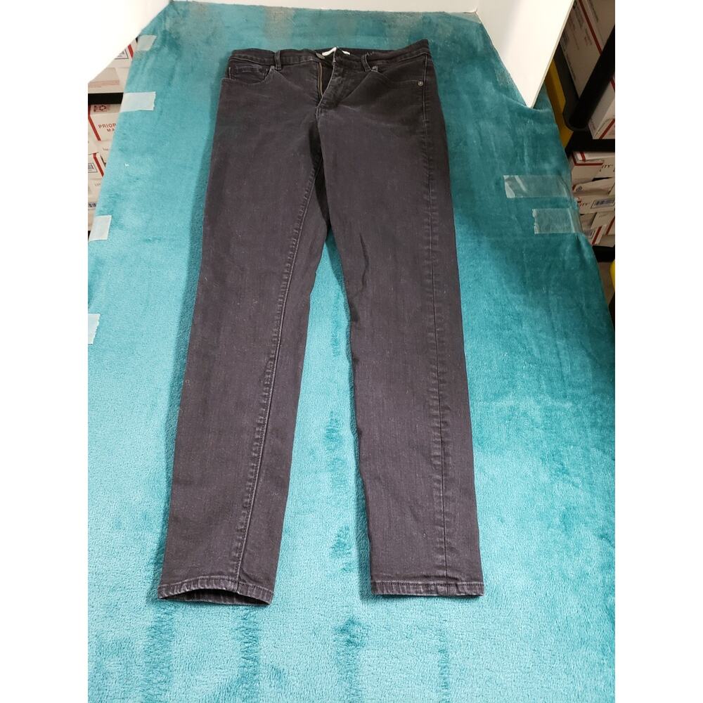 Loft Jeans Size 4 Womens Black Denim Pants Stretch Mid Rise Ladies The Skinny